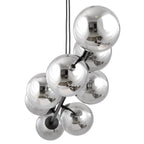 Hanglamp staal en glas Rossi zwart met grafiet glazen kappen 110 cm, 6 lichts, voor eettafel en woonkamer