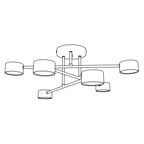 Plafondlamp gepoedercoat staal Halo modern bordeaux 60 x 60 cm, 6 lichtpunten voor woonkamer, slaapkamer en eetruimte