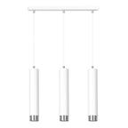 Hanglamp gepoedercoat staal modern Kibo wit met chroom, 3 lichtpunten, 45 x 100 cm, eettafel keuken