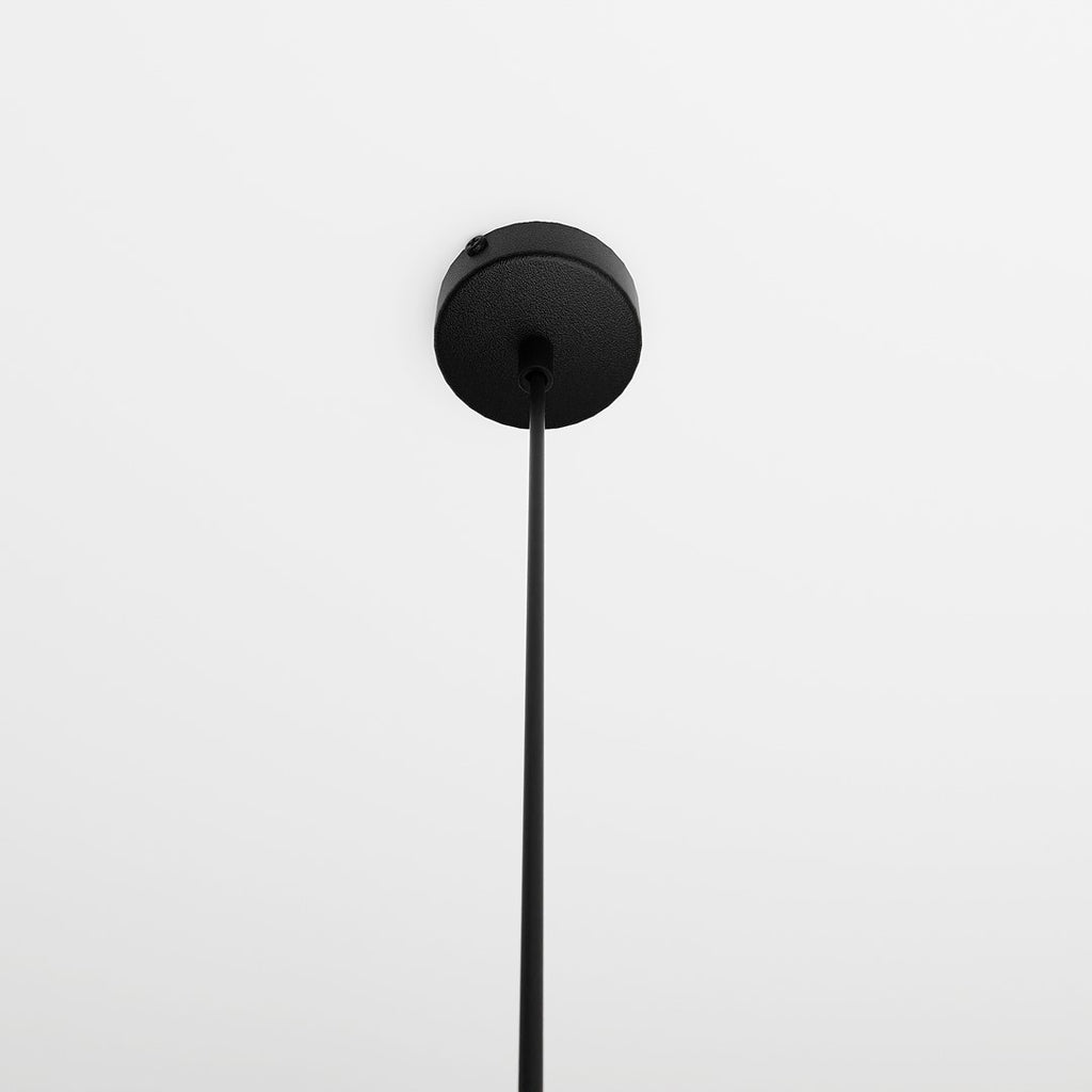 Hanglamp Istar gepoedercoat staal en glas, modern, zwart met amberkleurige kap Ø 14 cm, 1 lichtpunt E27
