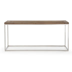 Consoletafel gerecupereerd vurenhout en gepolijst roestvrij staal, Ace, naturel – 170 x 38 x 76 cm