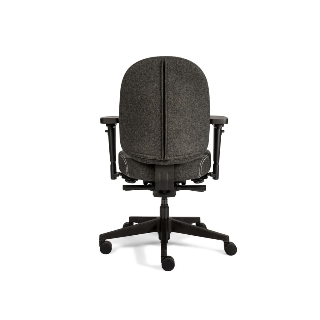 Bureaustoel wolvilt Therapod X Compact donkergrijs, instelbare lendensteun en 3D-armleggers
