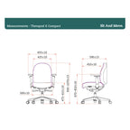 Bureaustoel wolvilt Therapod X Compact donkergrijs, instelbare lendensteun en 3D-armleggers