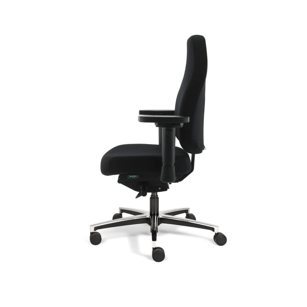 Bureaustoel ergonomisch Mirage-stoffering zwart Therapod X Standaard, 3D-armleggers en schuifzitting
