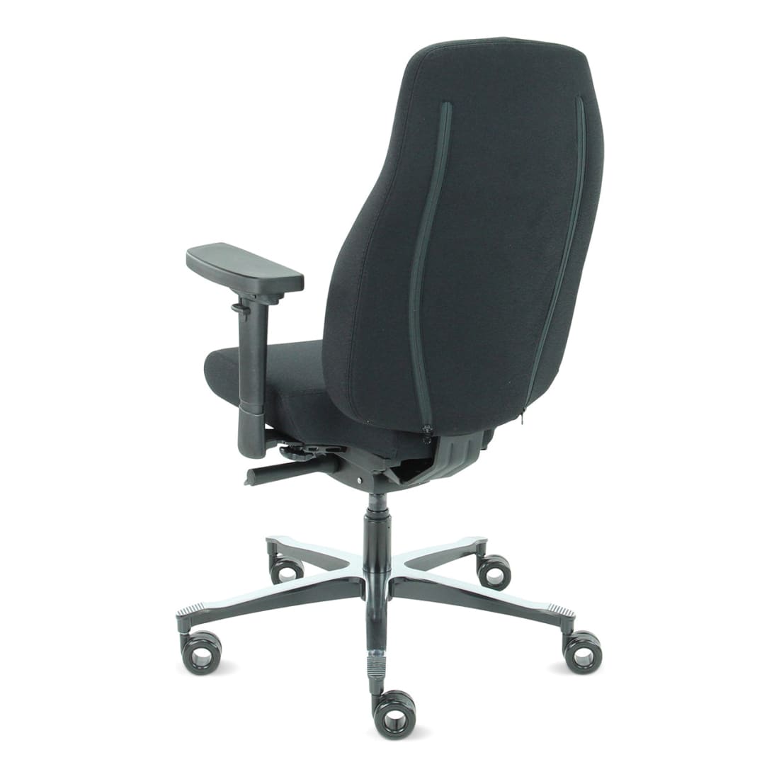 Bureaustoel ergonomisch zwart Therapod X2, met 3D-armleggers, schuifzitting en aluminium onderstel