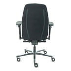 Bureaustoel ergonomisch zwart Therapod X2, met 3D-armleggers, schuifzitting en aluminium onderstel