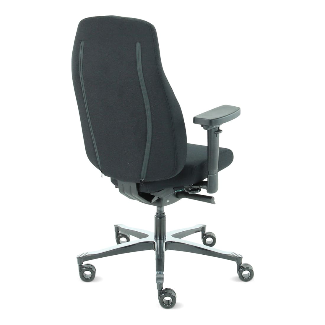 Bureaustoel ergonomisch zwart Therapod X2, met 3D-armleggers, schuifzitting en aluminium onderstel