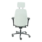 Bureaustoel ergonomisch Therapod X2 gerecyclede wol olijfgroen/asgrijs, met hoofdsteun en 3D-armleggers