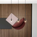 Hanglamp 3 lichtpunten gepoedercoat staal en glas, modern, zwart met transparante kappen, 70 x 100 cm