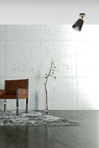 Plafondlamp gepoedercoat staal multiplex Scandinavisch Atlas zwart, B 15 x H 30 cm, E27 voor woonkamer en slaapkamer