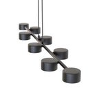 Hanglamp gepoedercoat staal modern Megara zwart 100 x 19 x 140 cm, 8 lichtpunten voor eettafel