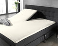 Splittopper hoeslaken katoen percal crème 160 x 220 cm, voor splittoppers tot 10 cm dik