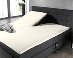 Splittopper hoeslaken katoen percal crème 160 x 220 cm, voor splittoppers tot 10 cm dik