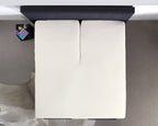 Splittopper hoeslaken katoen percal crème 160 x 220 cm, voor splittoppers tot 10 cm dik