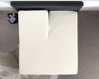 Splittopper hoeslaken katoen percal crème 160 x 220 cm, voor splittoppers tot 10 cm dik