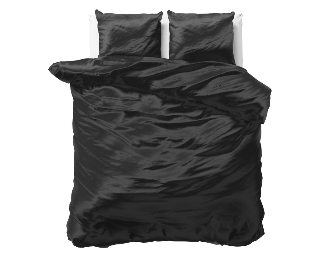 Dekbedovertrek micropercal satijn Beauty Skin Care zwart 240 x 220 cm, met 2 kussenslopen 60 x 70 cm