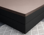Topper hoeslaken katoensatijn taupe 180 x 220 cm, hoekhoogte 15 cm, voor de slaapkamer
