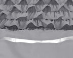 Dekbedovertrek percale katoen Cyprus ruffle grijs 140 x 220 cm, met 1 kussensloop 60 x 70 cm