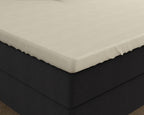 Topper hoeslaken dubbel jersey katoen crème 80/90 x 200/220 cm, hoekhoogte 20 cm