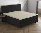 Topper hoeslaken dubbel jersey katoen crème 80/90 x 200/220 cm, hoekhoogte 20 cm
