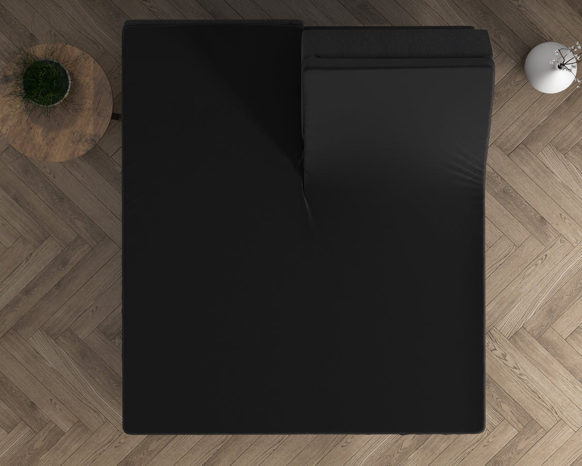 Splittopper hoeslaken dubbel jersey stretchkatoen grijs 160 x 200/220 cm, hoekhoogte 20 cm, voor split-toppers