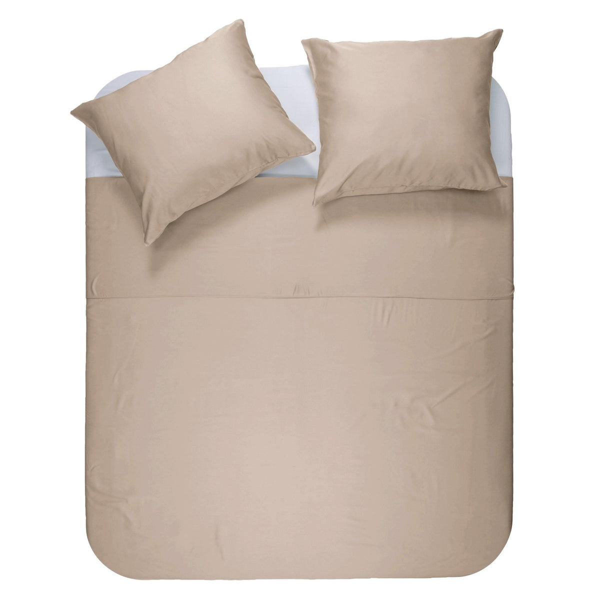 Dekbedovertrek bamboe viscose twill satijn effen taupe 200 x 200/220 cm, met kussenslopen 60 x 70 cm
