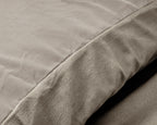 Dekbedovertrek fluweel effen taupe grijs 140 x 220 cm, met kussenslopen 60 x 70 cm voor de slaapkamer