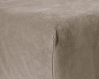 Hoeslaken fluweel polyester taupe/grijs 90 x 200 cm, soft-stretch met hoekhoogte 30 cm