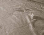 Hoeslaken fluweel polyester taupe/grijs 90 x 200 cm, soft-stretch met hoekhoogte 30 cm