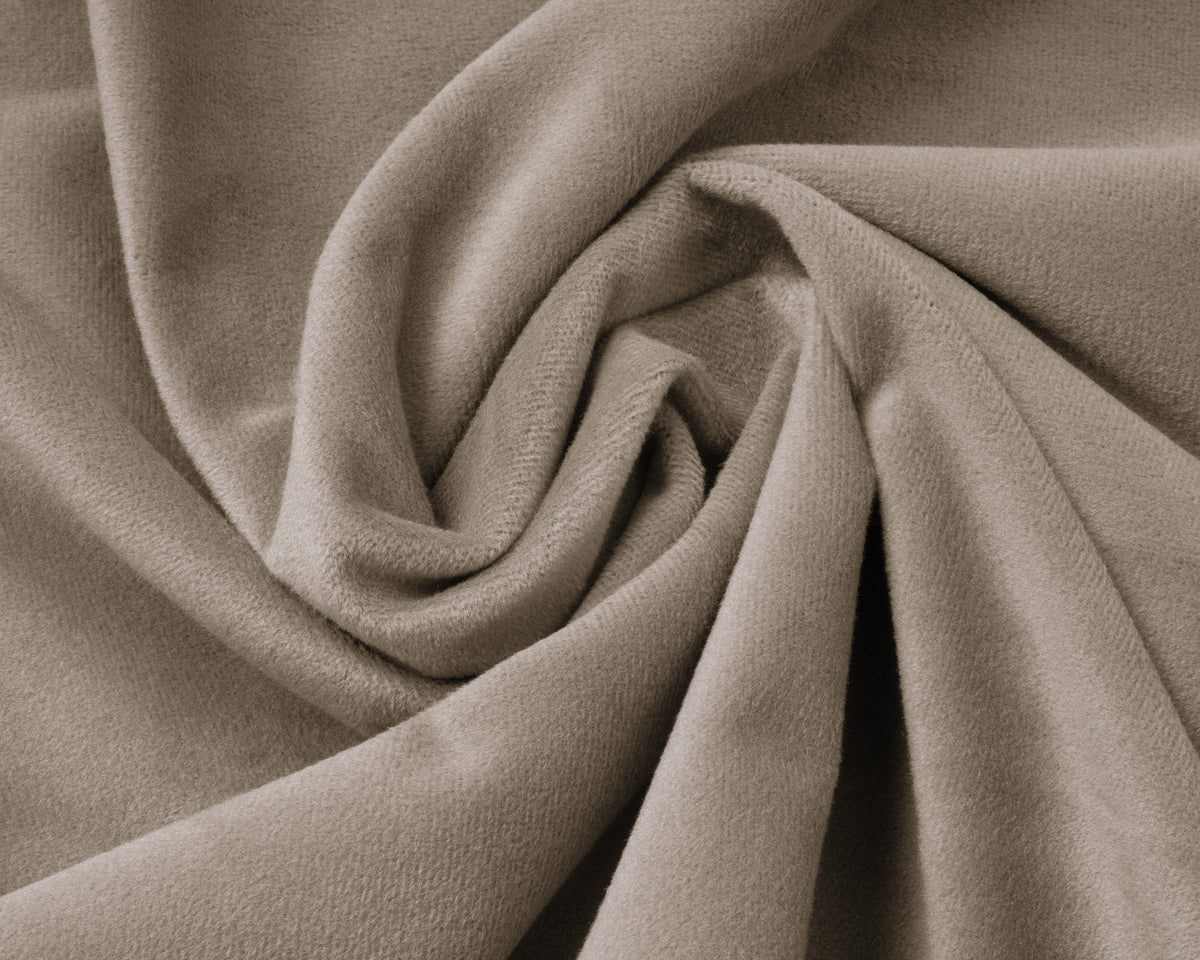 Hoeslaken fluweel polyester taupe/grijs 90 x 200 cm, soft-stretch met hoekhoogte 30 cm
