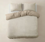Dekbedovertrek microfiber Flanel Art beige 240 x 220 cm voor de slaapkamer