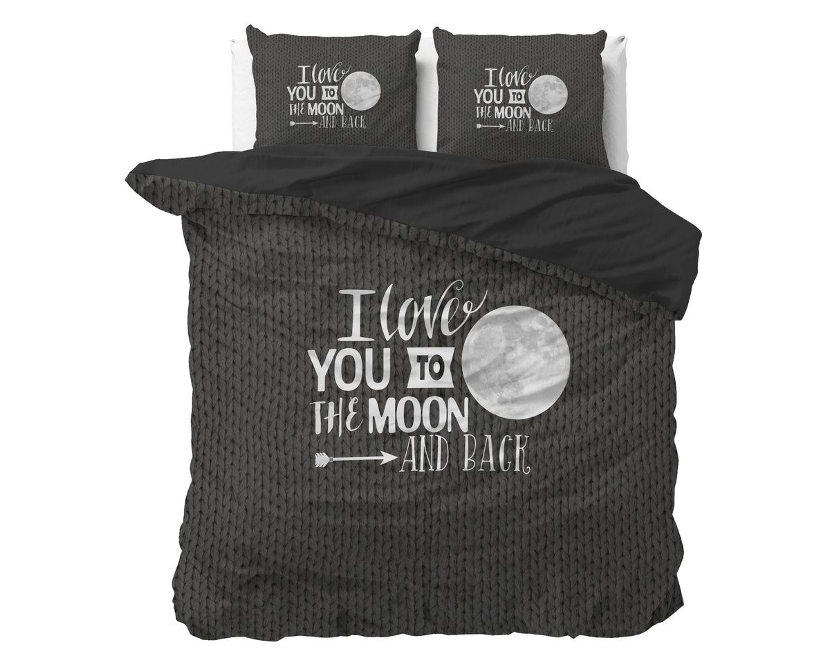 Dekbedovertrek Moon en Back antraciet 240 x 200/220 cm voor de slaapkamer