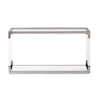 Consoletafel acryl, glas en gepolijst roestvrij staal Jasper, transparant en wit – 140 x 36 x 76 cm, hal of woonkamer