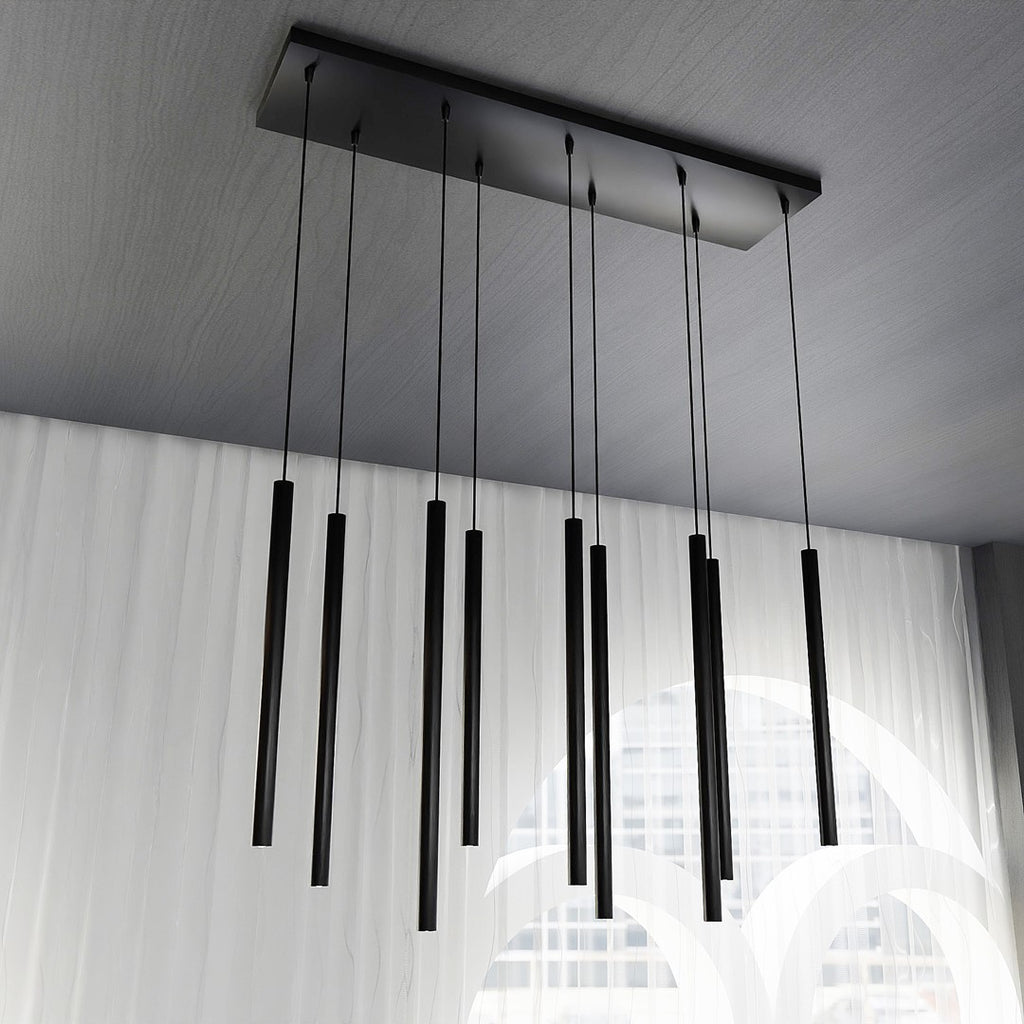Hanglamp gepoedercoat staal Selter minimalistisch zwart 92 x 120 cm, 9 lichts met G9-fittingen voor woonkamer