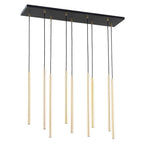 Hanglamp Selter 9 lichtpunten gepoedercoat staal, glamour, zwart met goud, 90 cm breed, verstelbare hoogte