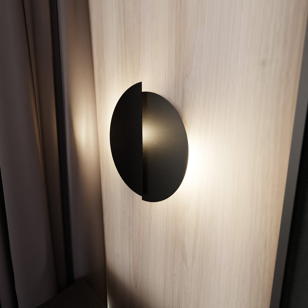 Wandlamp gepoedercoat staal minimalistisch Formulier 9, zwart, 28 x 32 cm, voor gang, trap en entree
