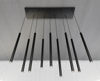 Hanglamp gepoedercoat staal Selter minimalistisch zwart 92 x 120 cm, 9 lichts met G9-fittingen voor woonkamer