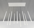 Hanglamp Selter gepoedercoat staal minimalistisch wit 92 x 22 cm, 9 lichts met G9-fitting, woonkamer