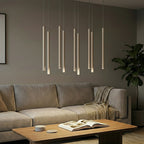 Hanglamp gepoedercoat staal Selter 9 lichts, beige, modern, 92 cm breed, voor keukeneiland of gang