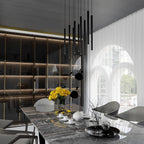 Hanglamp gepoedercoat staal Selter minimalistisch zwart 92 x 120 cm, 9 lichts met G9-fittingen voor woonkamer