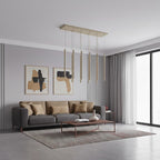Hanglamp gepoedercoat staal Selter 9 lichts, beige, modern, 92 cm breed, voor keukeneiland of gang