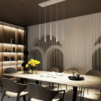Hanglamp Selter gepoedercoat staal minimalistisch wit 92 x 22 cm, 9 lichts met G9-fitting, woonkamer