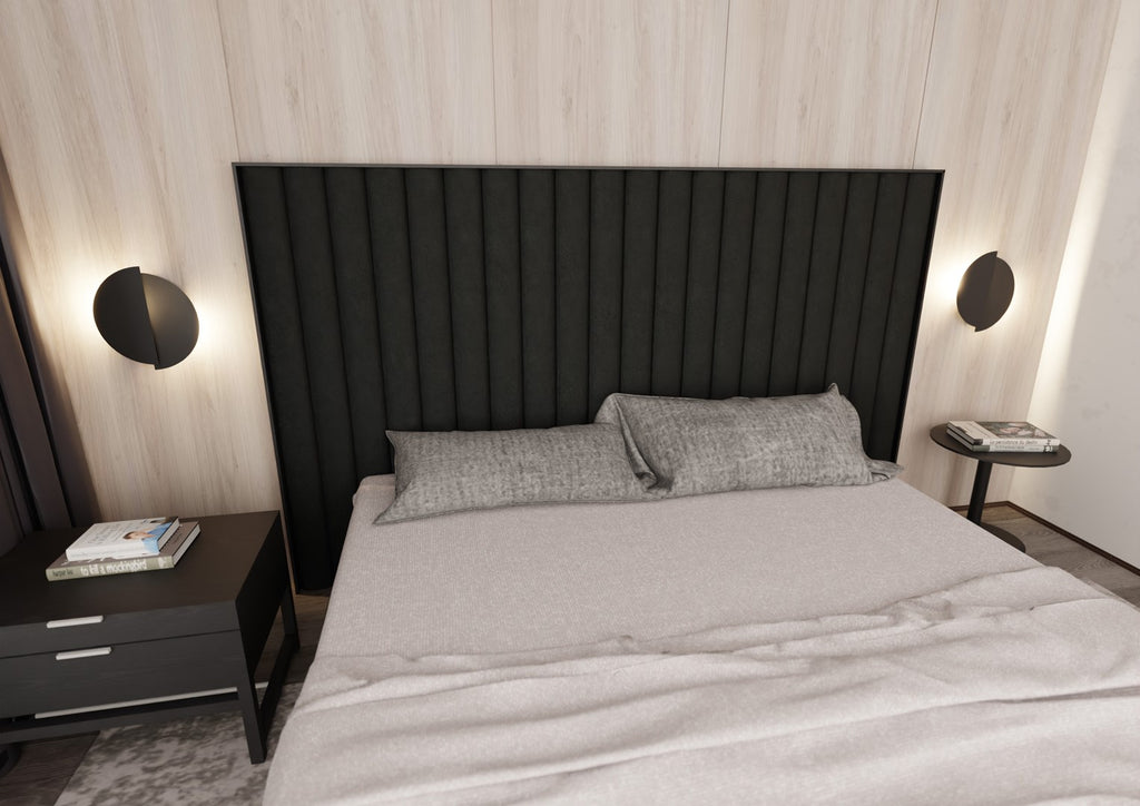 Wandlamp gepoedercoat staal minimalistisch Formulier 9, zwart, 28 x 32 cm, voor gang, trap en entree