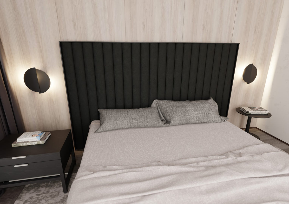Wandlamp gepoedercoat staal minimalistisch Formulier 9, zwart, 28 x 32 cm, voor gang, trap en entree