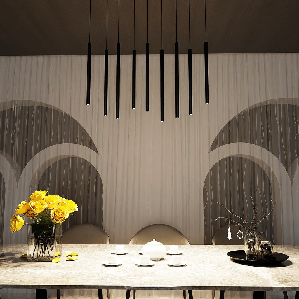 Hanglamp gepoedercoat staal Selter minimalistisch zwart 92 x 120 cm, 9 lichts met G9-fittingen voor woonkamer