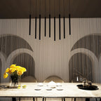 Hanglamp gepoedercoat staal Selter minimalistisch zwart 92 x 120 cm, 9 lichts met G9-fittingen voor woonkamer