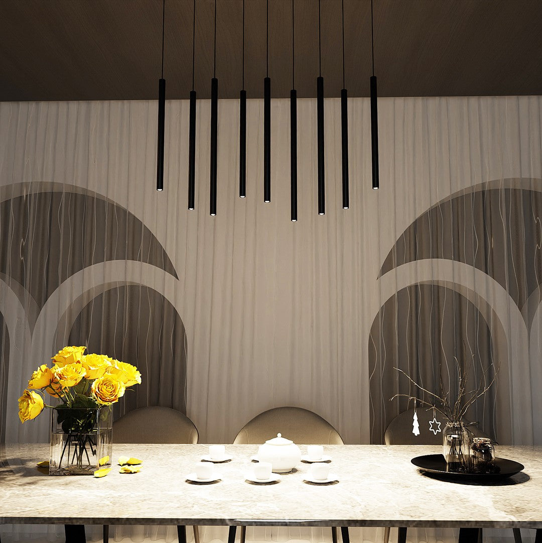 Hanglamp gepoedercoat staal Selter minimalistisch zwart 92 x 120 cm, 9 lichts met G9-fittingen voor woonkamer