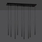 Hanglamp gepoedercoat staal Selter minimalistisch zwart 92 x 120 cm, 9 lichts met G9-fittingen voor woonkamer