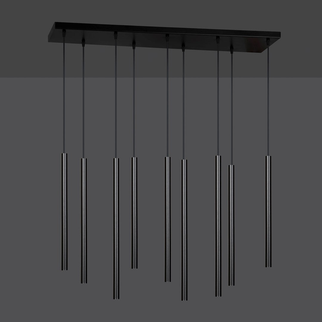 Hanglamp gepoedercoat staal Selter minimalistisch zwart 92 x 120 cm, 9 lichts met G9-fittingen voor woonkamer