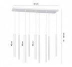 Hanglamp Selter gepoedercoat staal minimalistisch wit 92 x 22 cm, 9 lichts met G9-fitting, woonkamer
